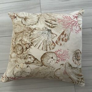 Pottery Barn Sea Shell Coastal Inspired Oversized Decorative Accent Pillow